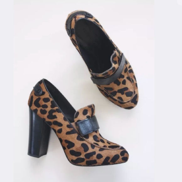 REBECCA MINKOFF PONY HAIR HIGH HEELED LOAFERS - Picture 2 of 5